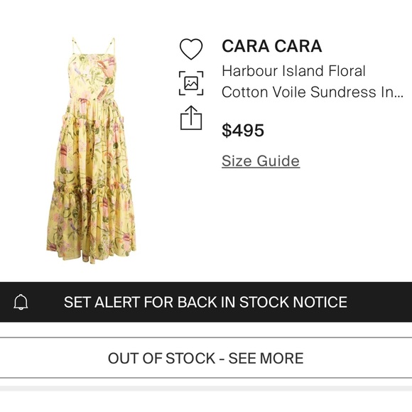 Cara Cara Midi Yellow Harbour Island Dress In Tropical Birds SMALL - Picture 10 of 16